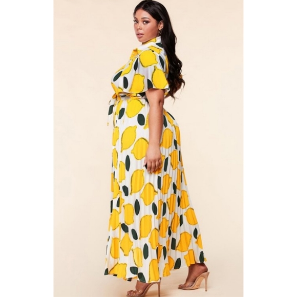 *HOST PICK!* L'ATISTE Lemon Print Maxi Dress - Picture 2 of 11